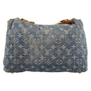 LOUIS VUITTON Monogram Denim Buggy PM Shoulder Bag Blue M95049 LV Auth 199468V-2