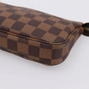 LOUIS VUITTON Damier Ebene Mini Pochette Accessory Pouch N58009 LV Auth 199474V-14