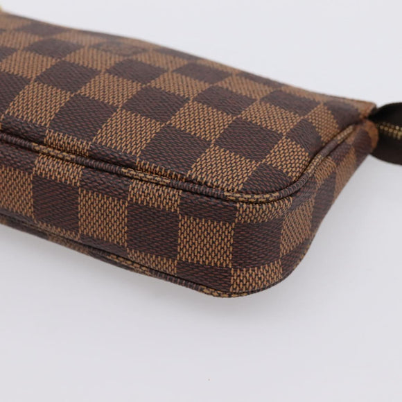 LOUIS VUITTON Damier Ebene Mini Pochette Accessory Pouch N58009 LV Auth 199474V