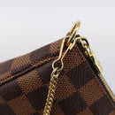 LOUIS VUITTON Damier Ebene Mini Pochette Accessory Pouch N58009 LV Auth 199474V-9