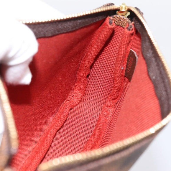 LOUIS VUITTON Damier Ebene Mini Pochette Accessory Pouch N58009 LV Auth 199474V