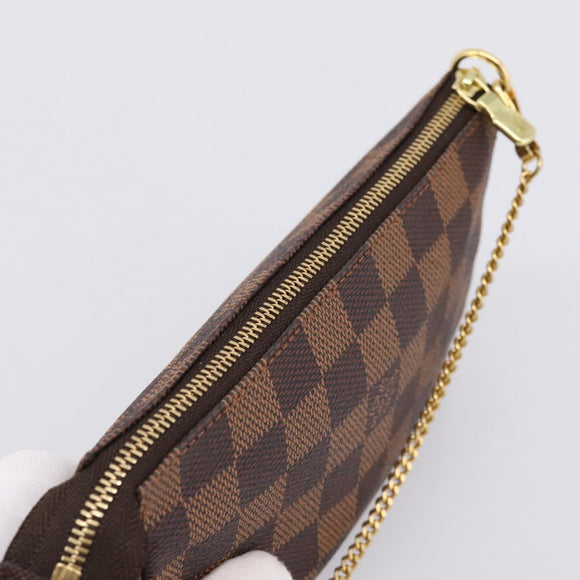 LOUIS VUITTON Damier Ebene Mini Pochette Accessory Pouch N58009 LV Auth 199474V