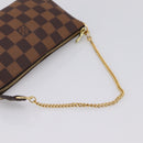 LOUIS VUITTON Damier Ebene Mini Pochette Accessory Pouch N58009 LV Auth 199474V-7
