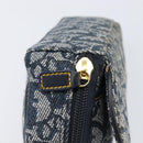 Christian Dior Trotter Canvas Saddle Pouch Navy Gold Auth 199475-14