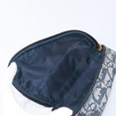 Christian Dior Trotter Canvas Saddle Pouch Navy Gold Auth 199475-15