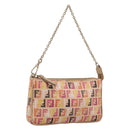 FENDI Zucchino Canvas Accessory Pouch PVC Multicolor Gold Auth 199476V-1
