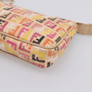 FENDI Zucchino Canvas Accessory Pouch PVC Multicolor Gold Auth 199476V-15