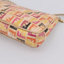 FENDI Zucchino Canvas Accessory Pouch PVC Multicolor Gold Auth 199476V-17