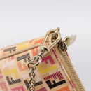 FENDI Zucchino Canvas Accessory Pouch PVC Multicolor Gold Auth 199476V-8