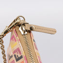 FENDI Zucchino Canvas Accessory Pouch PVC Multicolor Gold Auth 199476V-9