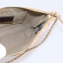 FENDI Zucchino Canvas Accessory Pouch PVC Multicolor Gold Auth 199476V-20