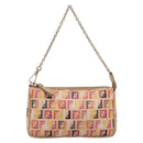 FENDI Zucchino Canvas Accessory Pouch PVC Multicolor Gold Auth 199476V-13