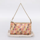 FENDI Zucchino Canvas Accessory Pouch PVC Multicolor Gold Auth 199476V-12