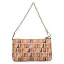 FENDI Zucchino Canvas Accessory Pouch PVC Multicolor Gold Auth 199476V-2