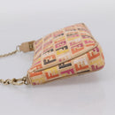 FENDI Zucchino Canvas Accessory Pouch PVC Multicolor Gold Auth 199476V-3