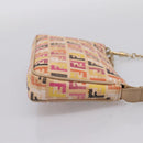FENDI Zucchino Canvas Accessory Pouch PVC Multicolor Gold Auth 199476V-4