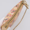 FENDI Zucchino Canvas Accessory Pouch PVC Multicolor Gold Auth 199476V-6