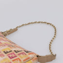 FENDI Zucchino Canvas Accessory Pouch PVC Multicolor Gold Auth 199476V-14