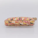 FENDI Zucchino Canvas Accessory Pouch PVC Multicolor Gold Auth 199476V-5