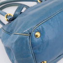 Miu Miu Hand Bag Leather 2way Blue Gold Auth 199477V-15
