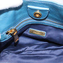 Miu Miu Hand Bag Leather 2way Blue Gold Auth 199477V-18