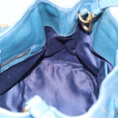 Miu Miu Hand Bag Leather 2way Blue Gold Auth 199477V-19