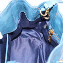Miu Miu Hand Bag Leather 2way Blue Gold Auth 199477V-20