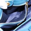 Miu Miu Hand Bag Leather 2way Blue Gold Auth 199477V-22