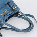 Miu Miu Hand Bag Leather 2way Blue Gold Auth 199477V-7