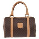 CELINE Macadam Canvas Hand Bag PVC Leather 2way Brown Gold Auth 199479V-13