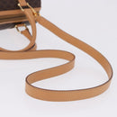 CELINE Macadam Canvas Hand Bag PVC Leather 2way Brown Gold Auth 199479V-8