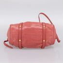 Miu Miu Vitello Luxe Hand Bag Leather 2way Pink Gold Auth 199481M-5