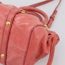 Miu Miu Vitello Luxe Hand Bag Leather 2way Pink Gold Auth 199481M-16