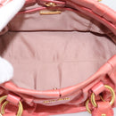 Miu Miu Vitello Luxe Hand Bag Leather 2way Pink Gold Auth 199481M-10