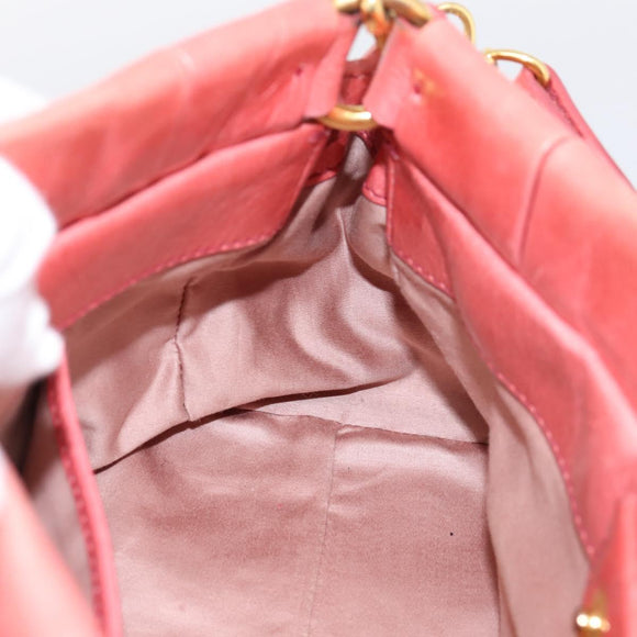 Miu Miu Vitello Luxe Hand Bag Leather 2way Pink Gold Auth 199481M
