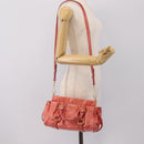 Miu Miu Vitello Luxe Hand Bag Leather 2way Pink Gold Auth 199481M-24
