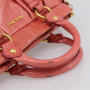 Miu Miu Vitello Luxe Hand Bag Leather 2way Pink Gold Auth 199481M-7