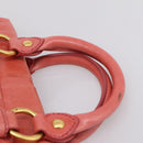 Miu Miu Vitello Luxe Hand Bag Leather 2way Pink Gold Auth 199481M-14