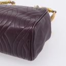 FENDI Hand Bag Leather Purple Gold Auth 199484V-16