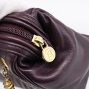 FENDI Hand Bag Leather Purple Gold Auth 199484V-10