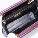 FENDI Hand Bag Leather Purple Gold Auth 199484V-11