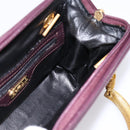 FENDI Hand Bag Leather Purple Gold Auth 199484V-18