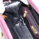 FENDI Hand Bag Leather Purple Gold Auth 199484V-19