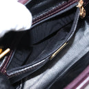 FENDI Hand Bag Leather Purple Gold Auth 199484V-21