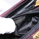 FENDI Hand Bag Leather Purple Gold Auth 199484V-12