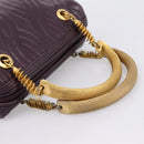 FENDI Hand Bag Leather Purple Gold Auth 199484V-7