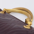 FENDI Hand Bag Leather Purple Gold Auth 199484V-8