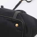 PRADA Hand Bag Nylon Leather 2way Black Gold Auth 199485A-15