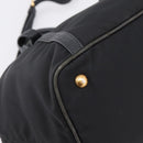 PRADA Hand Bag Nylon Leather 2way Black Gold Auth 199485A-16