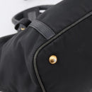 PRADA Hand Bag Nylon Leather 2way Black Gold Auth 199485A-10